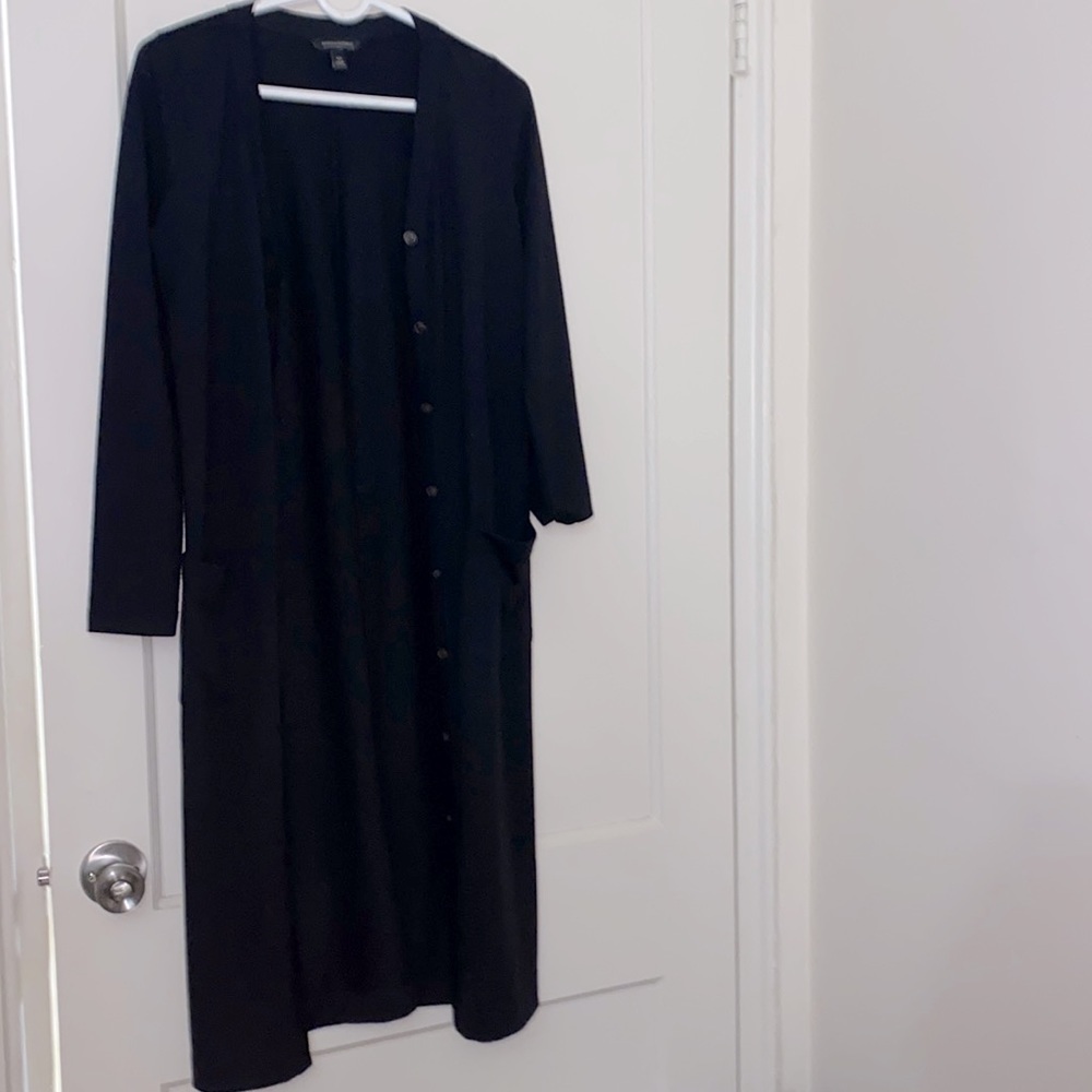banana republic black long cardigan with pockets size: XS